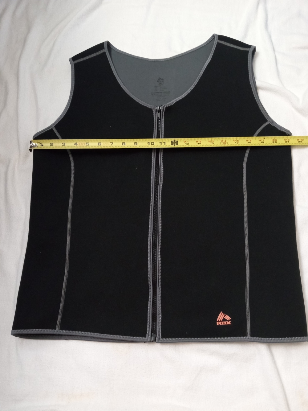 RBX MENS SLIMMING WORKOUT VEST Weight Loss X-Heat Sweat Vest Black Front Zip 2XL - Picture 10 of 13